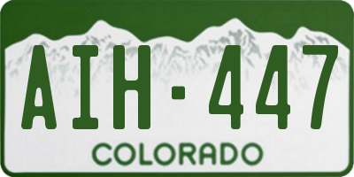 CO license plate AIH447