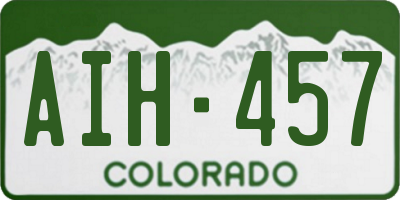 CO license plate AIH457