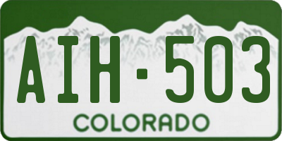 CO license plate AIH503