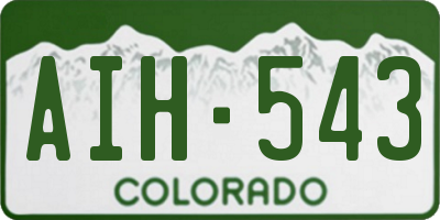 CO license plate AIH543