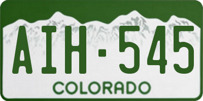 CO license plate AIH545