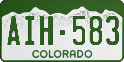 CO license plate AIH583