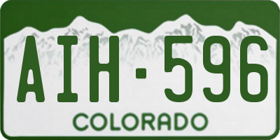 CO license plate AIH596