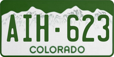 CO license plate AIH623