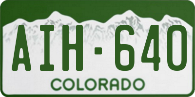 CO license plate AIH640