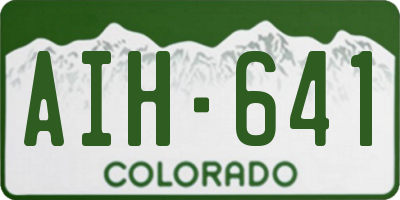 CO license plate AIH641