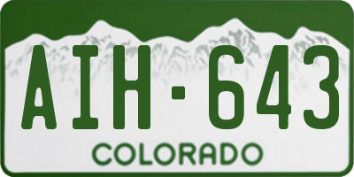 CO license plate AIH643