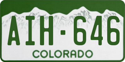 CO license plate AIH646