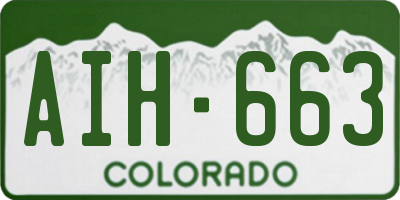 CO license plate AIH663