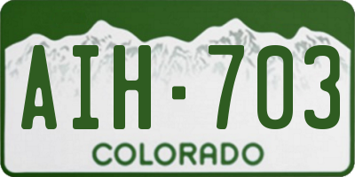 CO license plate AIH703