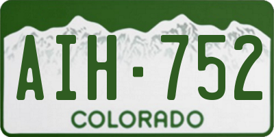 CO license plate AIH752