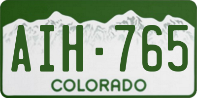 CO license plate AIH765