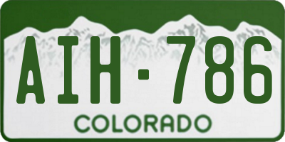 CO license plate AIH786