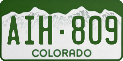 CO license plate AIH809