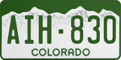 CO license plate AIH830