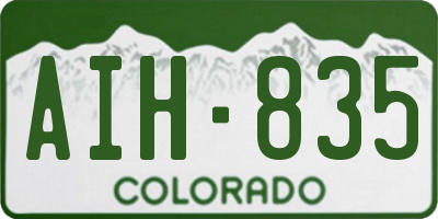 CO license plate AIH835