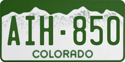 CO license plate AIH850