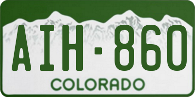 CO license plate AIH860