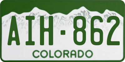 CO license plate AIH862