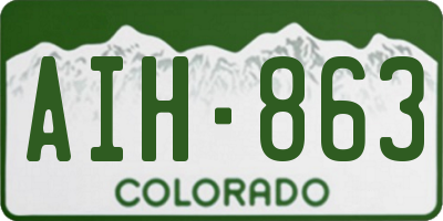 CO license plate AIH863