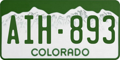 CO license plate AIH893