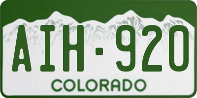 CO license plate AIH920