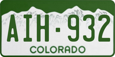 CO license plate AIH932