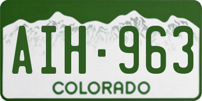 CO license plate AIH963