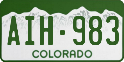CO license plate AIH983