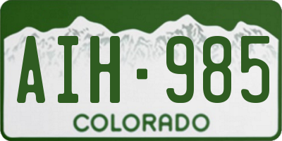 CO license plate AIH985