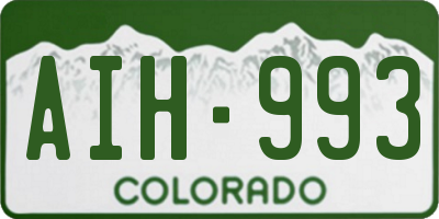 CO license plate AIH993