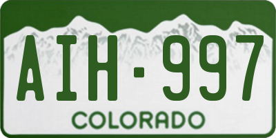 CO license plate AIH997