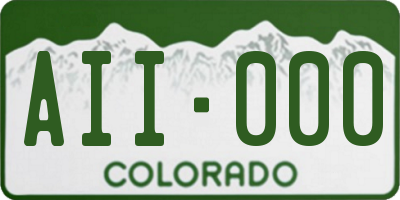 CO license plate AII000