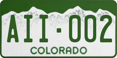 CO license plate AII002