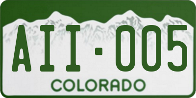 CO license plate AII005