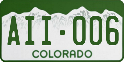 CO license plate AII006