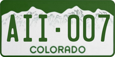 CO license plate AII007