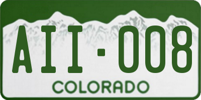CO license plate AII008
