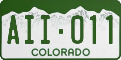 CO license plate AII011