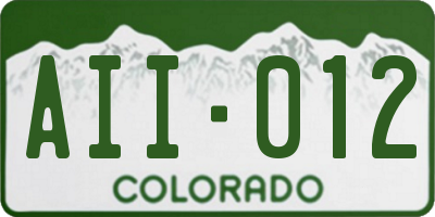 CO license plate AII012