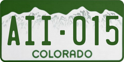 CO license plate AII015