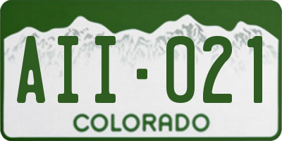 CO license plate AII021