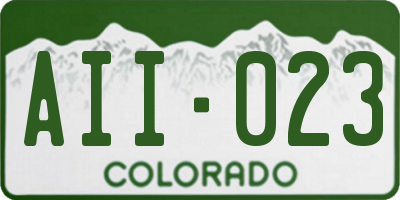 CO license plate AII023