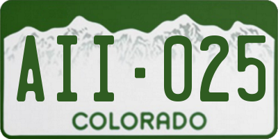 CO license plate AII025