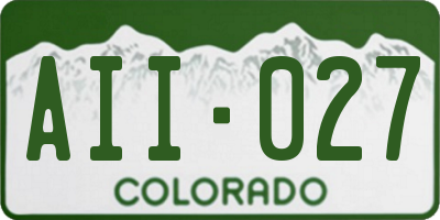 CO license plate AII027
