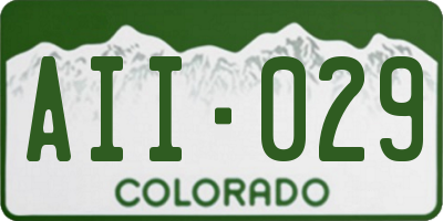 CO license plate AII029
