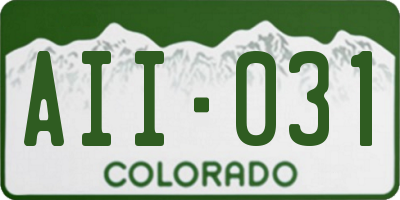 CO license plate AII031