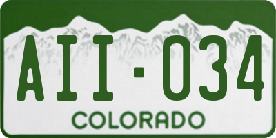 CO license plate AII034