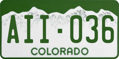 CO license plate AII036