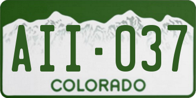 CO license plate AII037